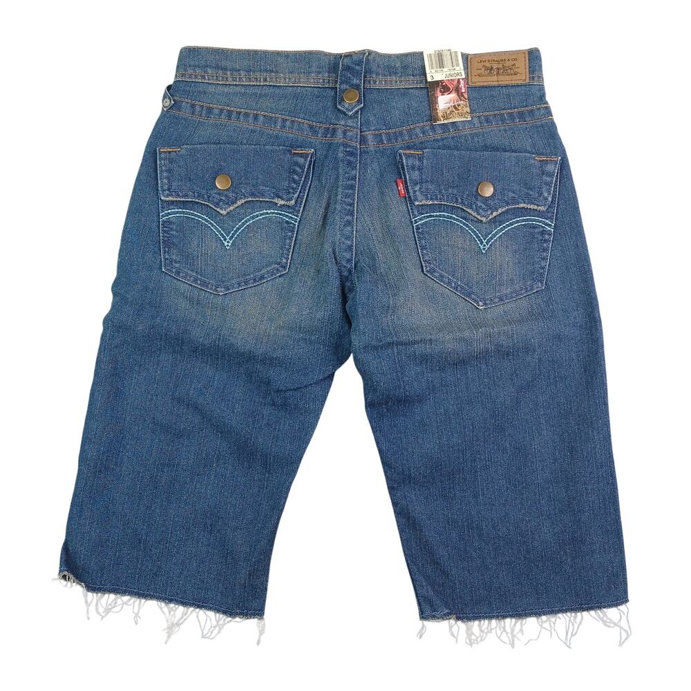 Vintage Levi's Jeans Denim Skimmer Shorts Women Size 3 Cutoff Lowrise Button Fly - Picture 2 of 16